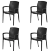 Supreme Texas Plastic Chair (Black, Set of 4)
